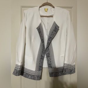 Chicos size 3 white jacket with jazzy black accents.